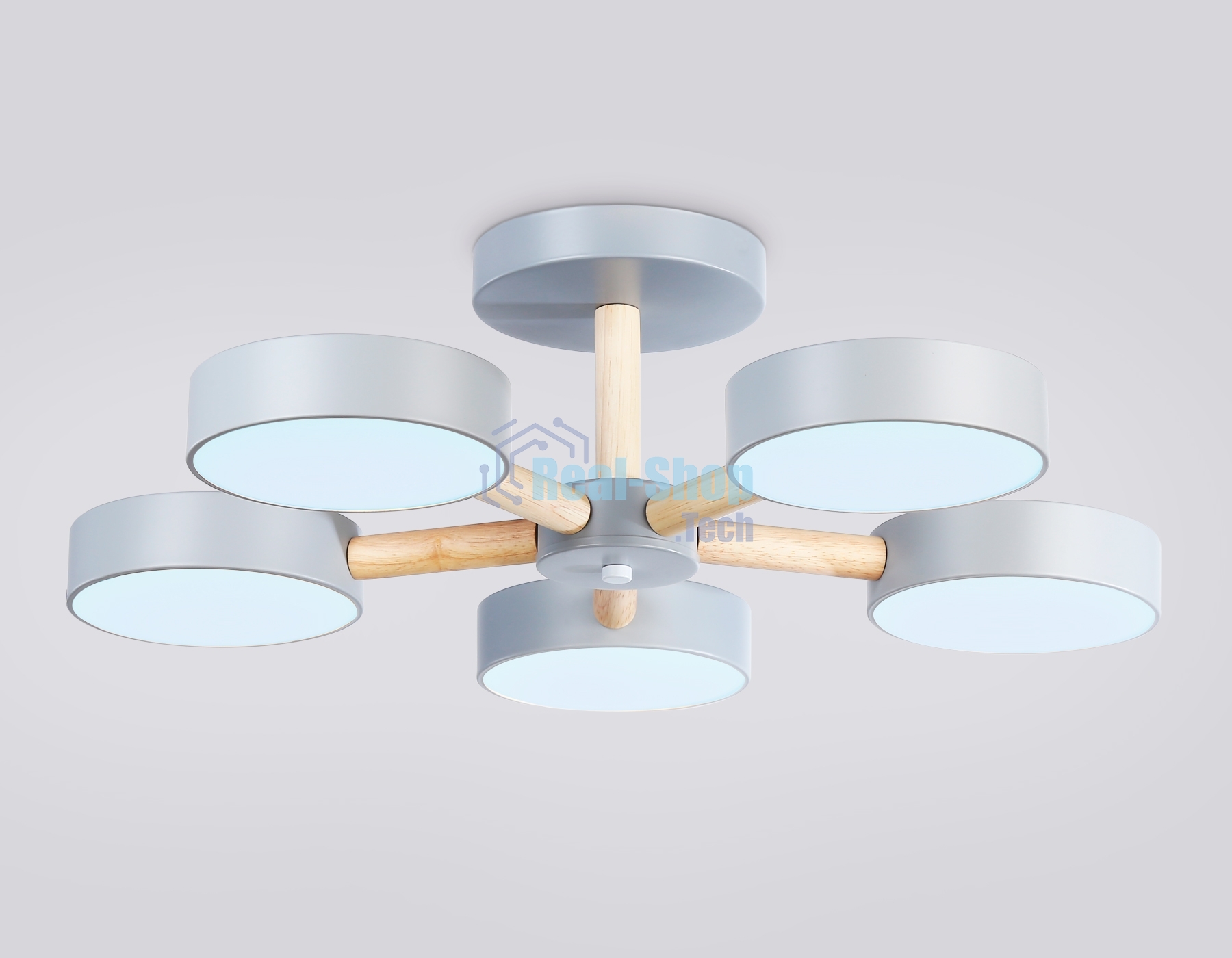 Светильник Ambrella light FL4826/5 GR серый 3000K-6400K 65W D580*160 (ПДУ ИК)