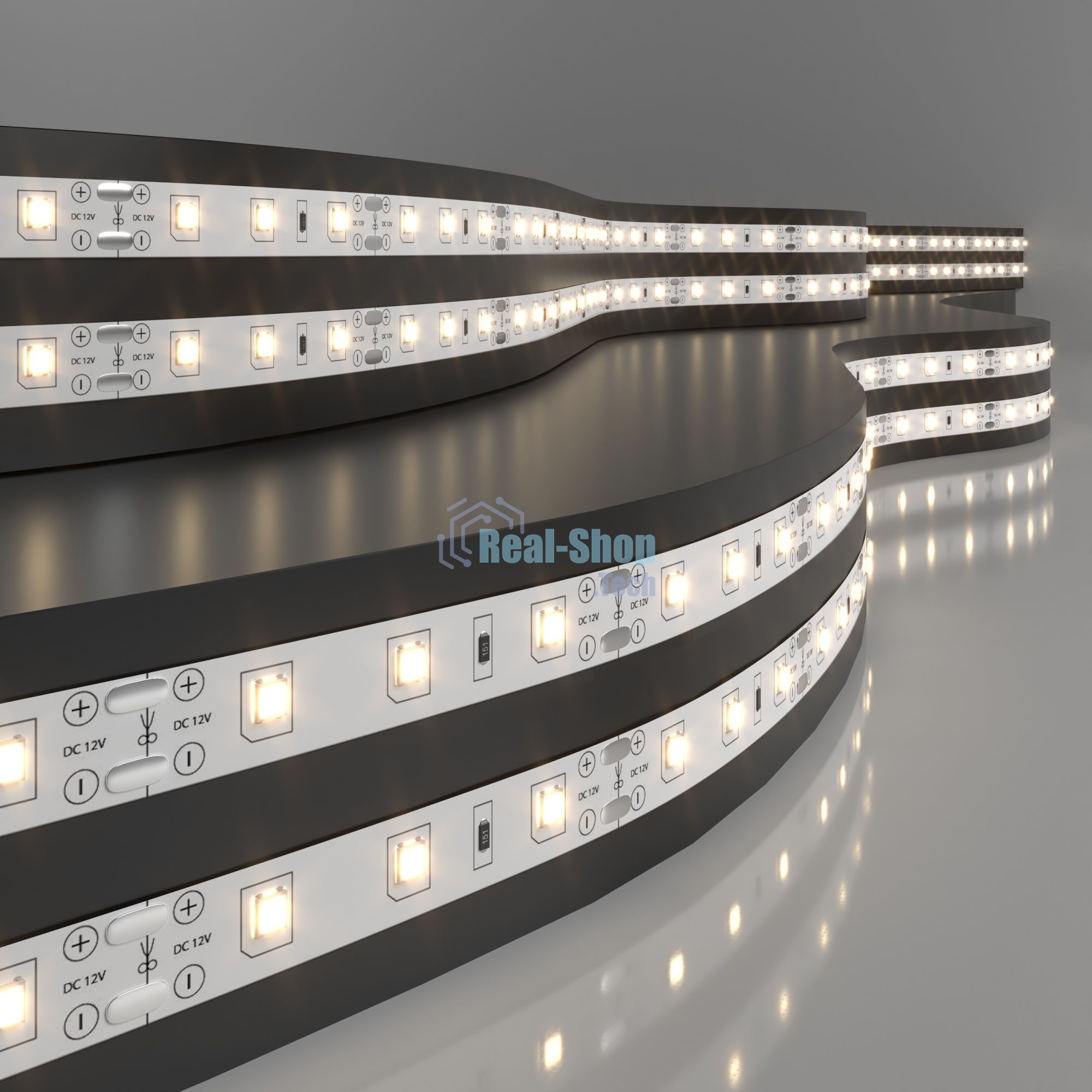 Лента светодиодная SLS 01 CW IP 20 / Набор светодиодной ленты 5m 2835 12V 60Led 4,8W IP20 3300K теплый белый