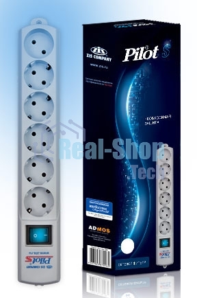 Сетевой фильтр ZIS Pilot S, 6 розеток, 3 м, белый, Pilot S3M