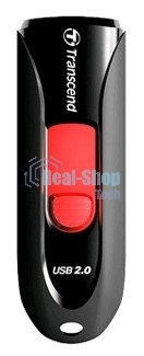 Флешка USB Transcend JetFlash 590 (TS16GJF590K), 16Gb, USB 2.0, R/W 15/5 черный/красный