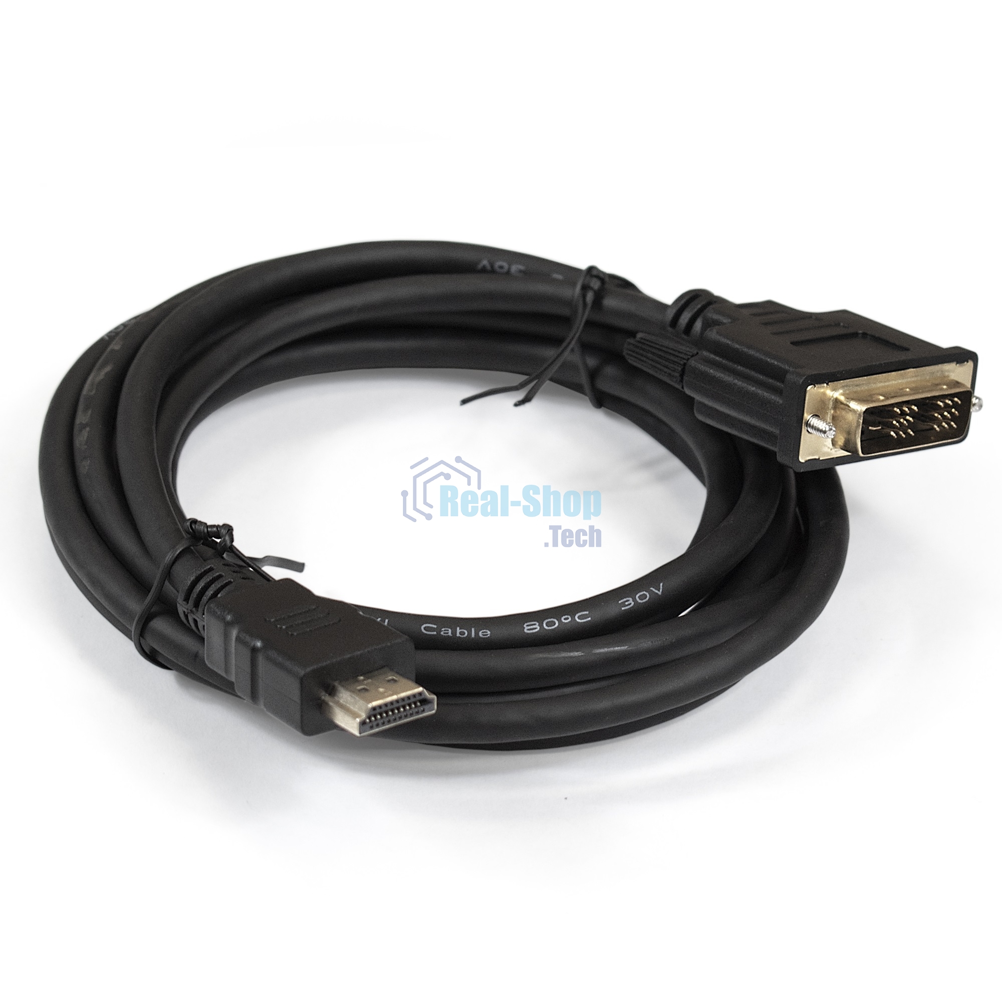 Кабель ExeGate EX284893RUS HDMI-DVI ExeGate EX-CC-HDMIM-DVIM-1.8 (19M/19M, single link, 1,8м,позолоченные контакты)
