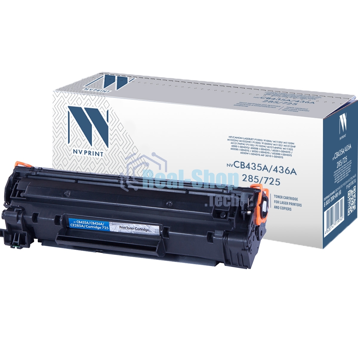 Картридж лазерный NVPrint CB435A/CB436A/285A/CRG725 для HP LJ P1005/P1006/P1515, 2000 стр.