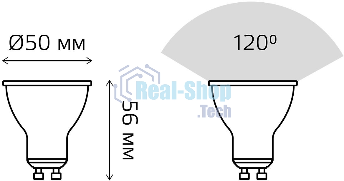 Лампа cветодиодная Gauss MR16 9W 830lm 3000K GU10 LED 1/10/100
