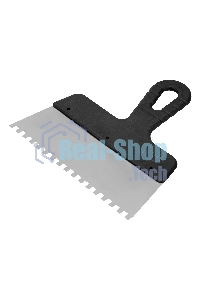 Шпатель из нержавеющей стали Сибртех 200 мм, зуб 6х6 мм, пластмассовая ручка