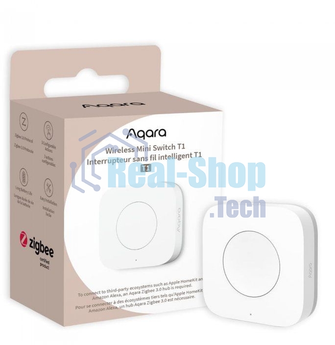 Умная кнопка Aqara T1 1кн. р.д.10м белый