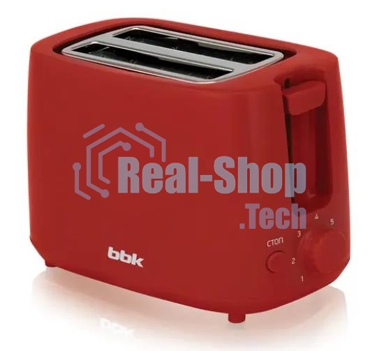 Тостер BBK TR82 красный, 700 Вт, 2 слота