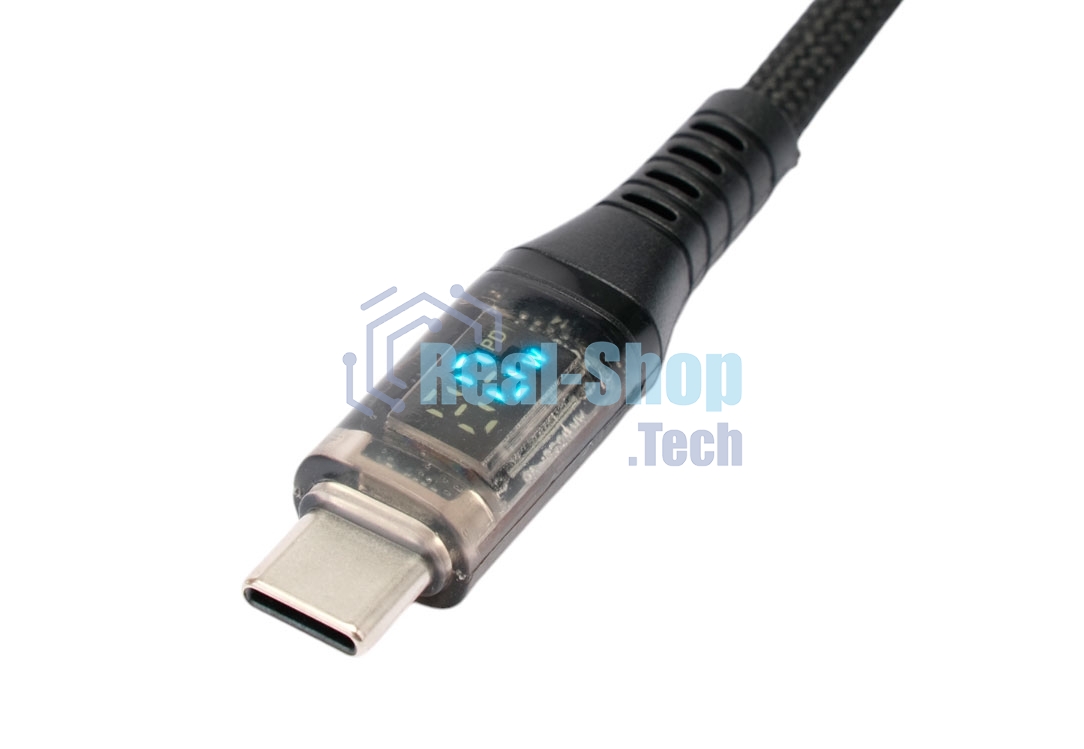 Кабель USB2.0 Cablexpert CCP-USB2-CMCM-SCR-1M, Type-C/Type-C, 6A, 66Вт, PD/QC3.0, дисплей, оплетка, медь, 1м, черный, пакет