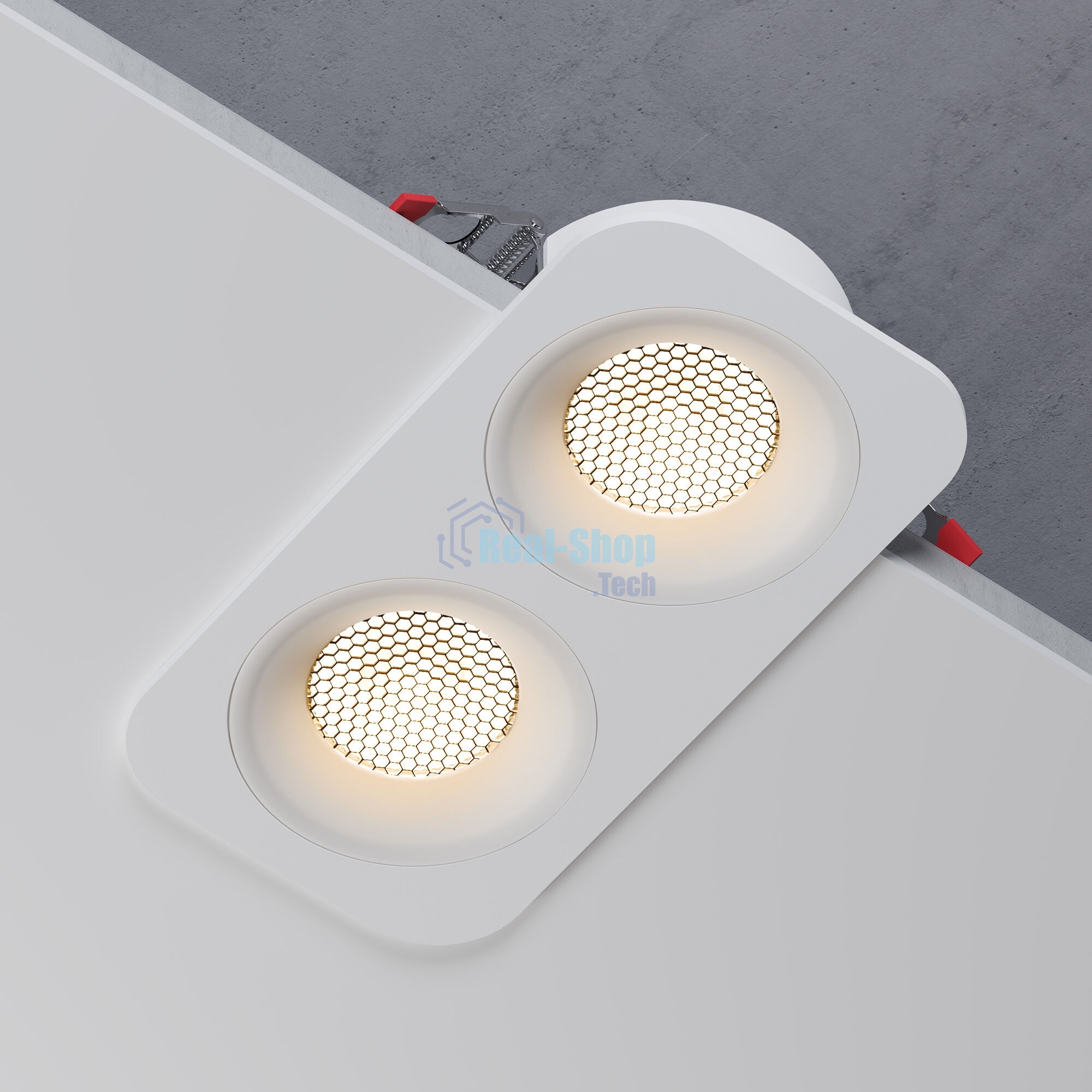 15277/LED / Светильник встраиваемый 20W 3000K белый IP44