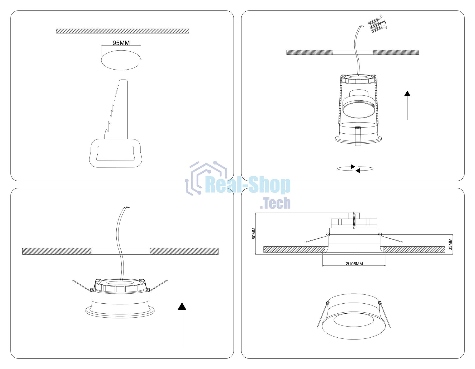 TN6755 BR латунь IP44 GX53 max 15W D105*33
