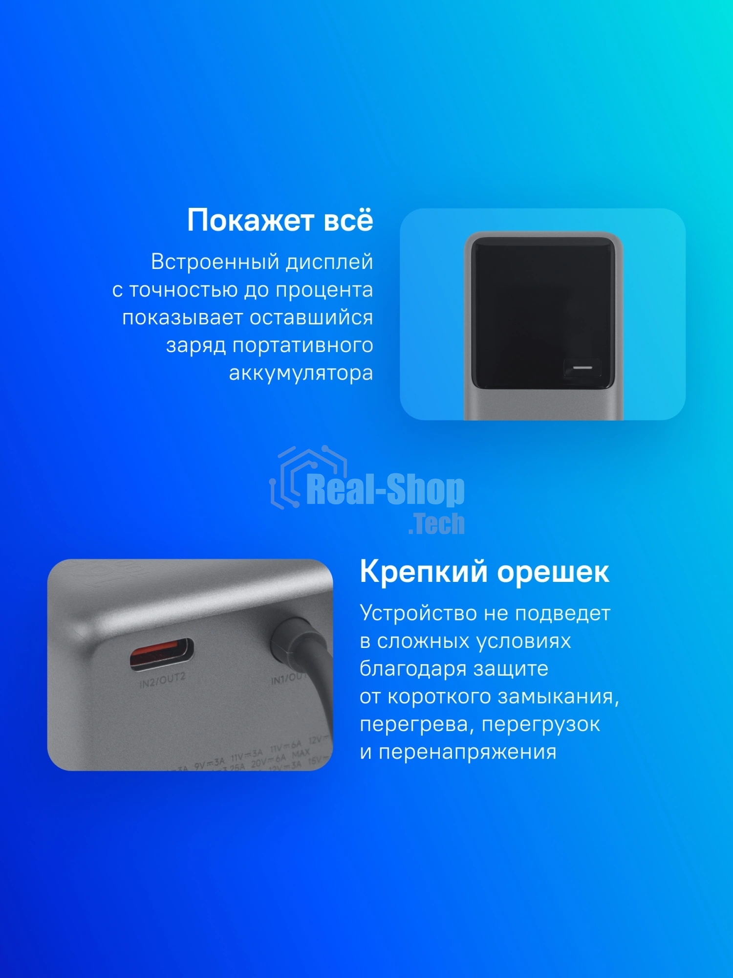 Портативный аккумулятор Xiaomi BHR9361GL 10000mAh QC/PD 165W 6A USB-C серый