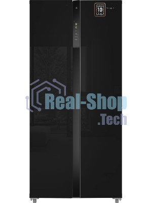 Холодильник Weissgauff WSBS 500 Inverter NoFrost Black двухкамерный 270/180л морозилка слева, No Frost, Side by Side