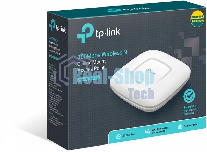 Беспроводная потолочная точка доступа серии N TP-Link SMB EAP115 скорость до 300 Мбит/с