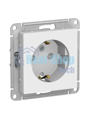 Розетка с заземлением со шторками Schneider-electric ATN000145 ATLASDESIGN, 16А, механизм, БЕЛЫЙ