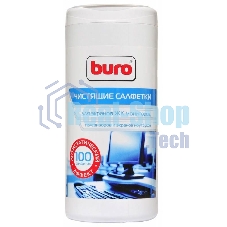 Салфетки Buro BU-Ascreen для экранов мониторов/плазменных/ЖК телевизоров/ноутбуков туба 100шт влажных