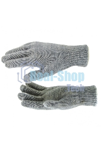 Перчатки трикотажные Сибртех, акрил, двойные, серая туча, двойная манжета