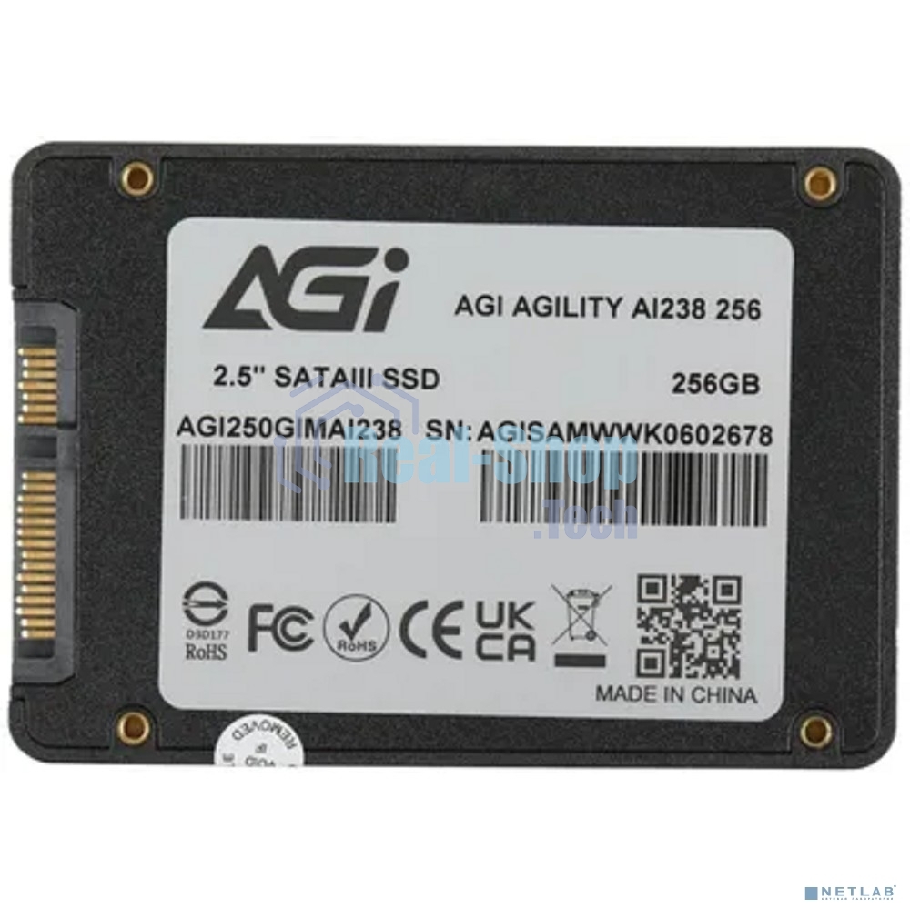 Накопитель SSD AGI AI238, 256Gb, SATA III, 2.5