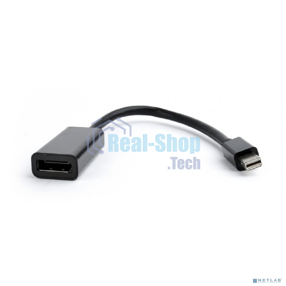 Переходник miniDisplayPort - DisplayPort, Cablexpert A-mDPM-DPF-001, 20M/20F, 16см, черный, пакет