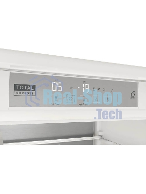 Холодильник встраиваемый Whirlpool WHSP70T241P 70 см, 193.5х54.3х69 см, 295/95 л, инверторный компрессор, автоматическая разморозка, зона свежести влажная, сенсорное управление, технология 6 SMYSL FreshControl, MultiFlow, FreezeControl, перенавешиваемые дверцы, скользящие направляющие, Италия