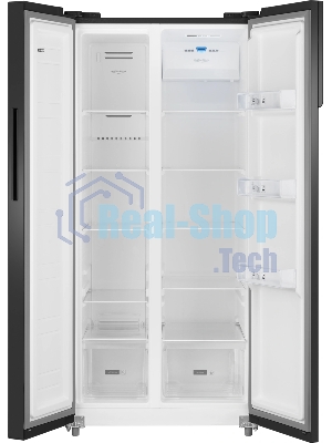 Холодильник Weissgauff WSBS 500 Inverter NoFrost Black двухкамерный 270/180л морозилка слева, No Frost, Side by Side