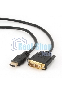 Кабель HDMI-DVI Cablexpert CC-HDMI-DVI-10MC, 19M/19M, single link, медь, позол.разъемы, экран, 10м, черный, пакет