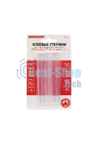 Клеевые стержни Rexant, Ø7 мм, 100 мм, прозрачные, 6 шт., блистер