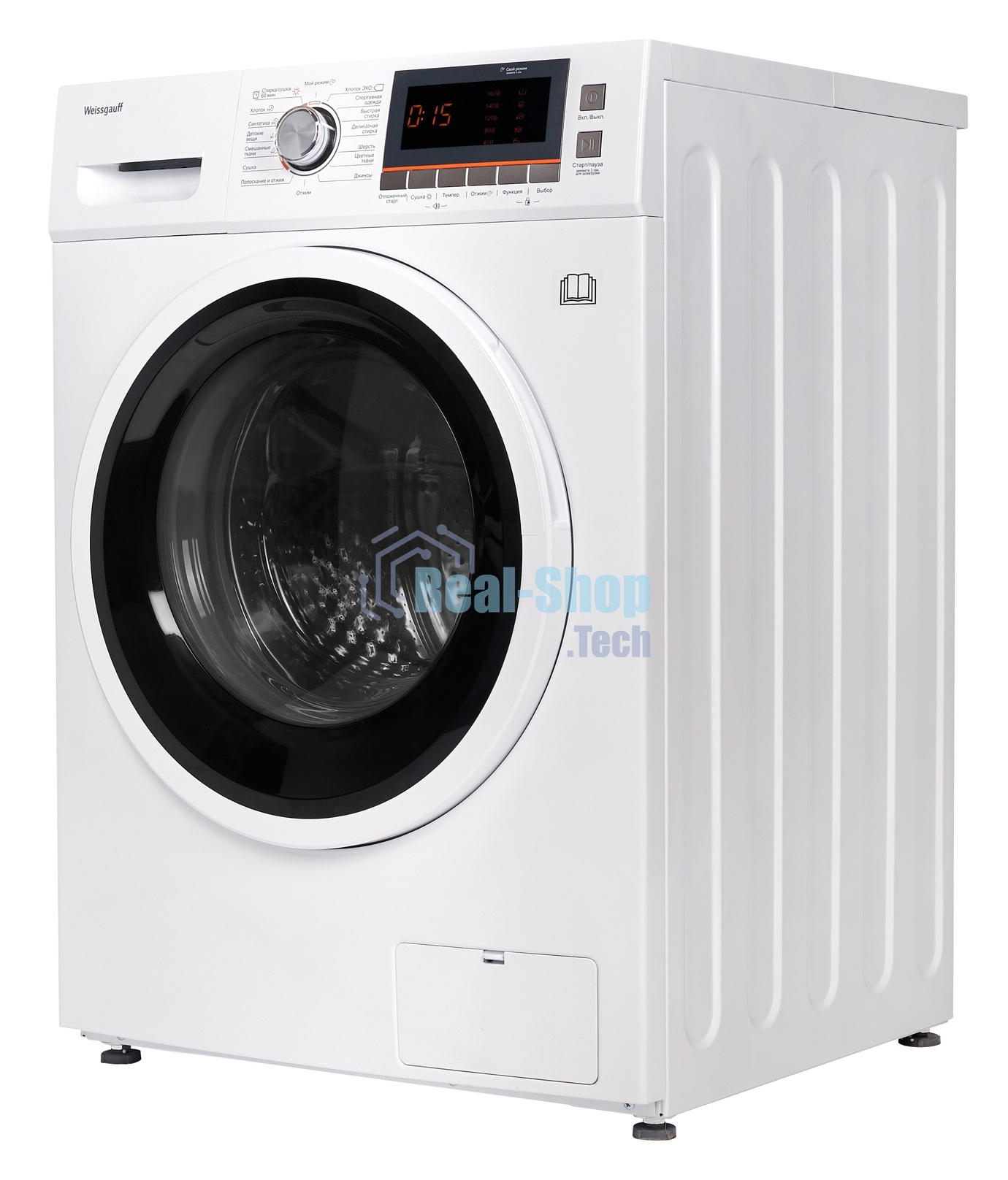 Стирально-сушильная машина Weissgauff WMD 6160 D белый, загрузка фронтальная 8 кг, 1200 об/мин, класс А+++