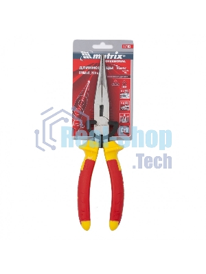 Длинногубцы прямые Matrix Insulated, 200мм, двухкомпонентные рукоятки PROFESSIONAL
