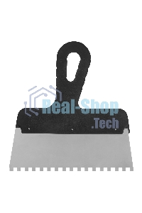 Шпатель из нержавеющей стали Сибртех 200 мм, зуб 6х6 мм, пластмассовая ручка