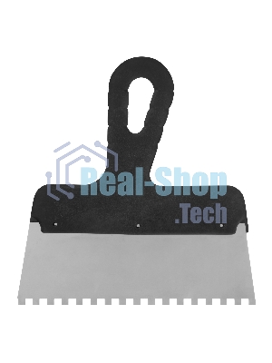 Шпатель из нержавеющей стали Сибртех 200 мм, зуб 6х6 мм, пластмассовая рукоятка