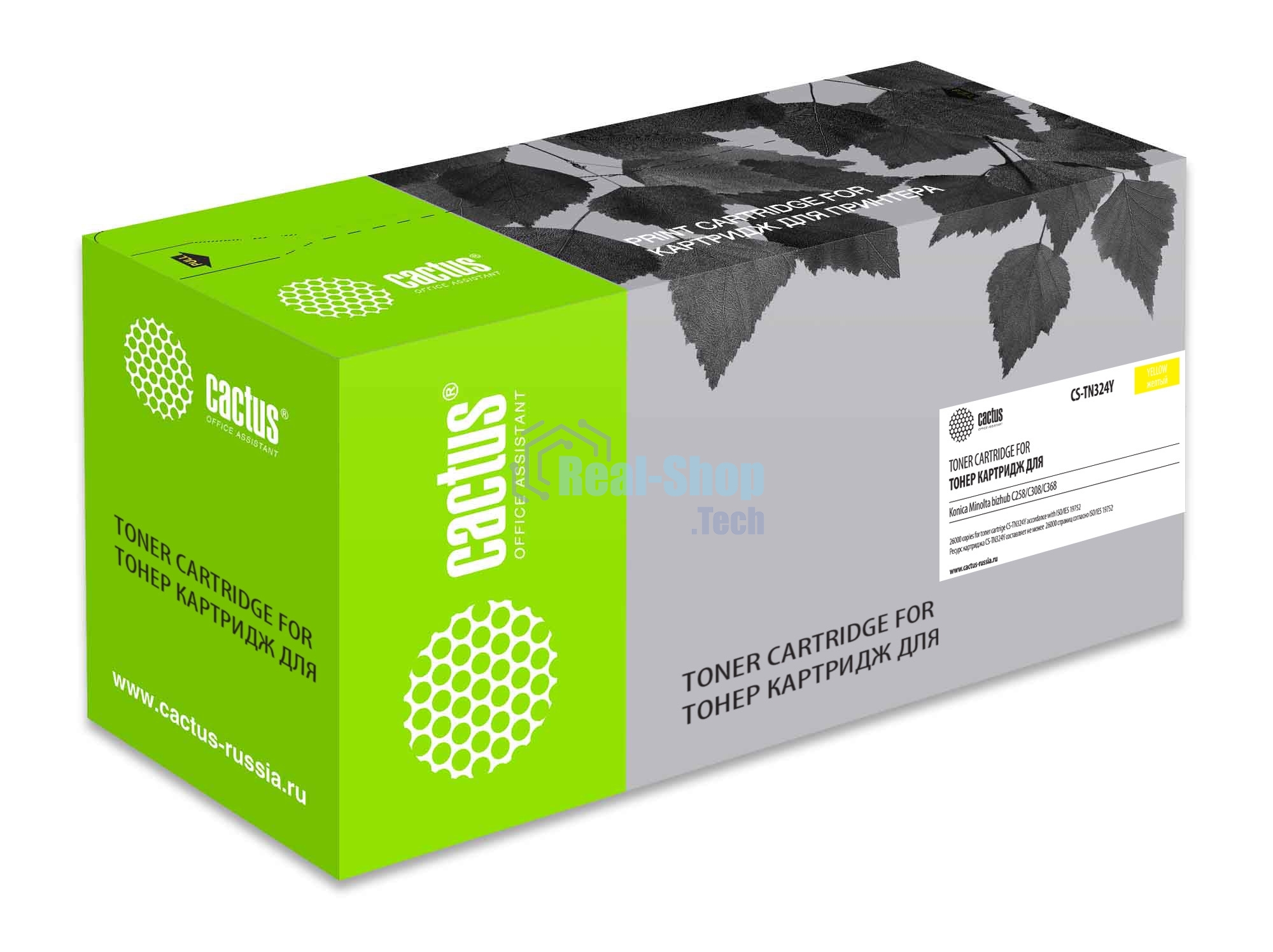 Картридж лазерный Cactus CS-TN324Y желтый (26000 стр.) для Konica Minolta bizhub C258/C308/C368