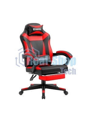 Кресло Defender CRUISER BLACK/RED черный/красный, экокожа, подставка для ног