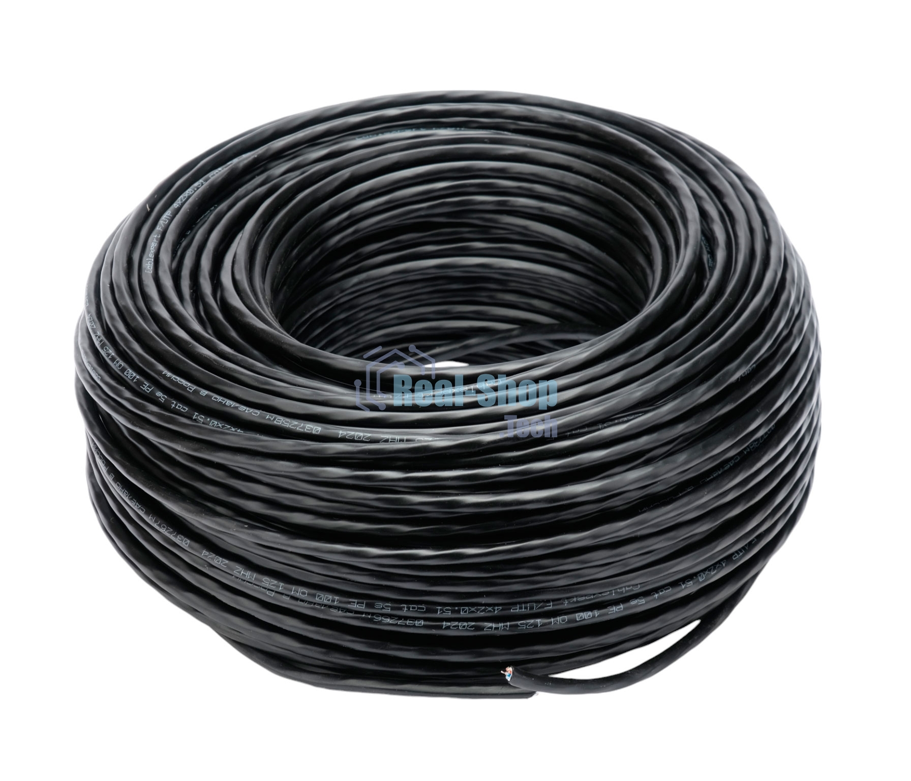 Кабель Cablexpert FPC-5051E-4-CU-OUT/100, FTP outdoor 4x2x0.51, медный, кат.5e, однож., 100м, box, черный