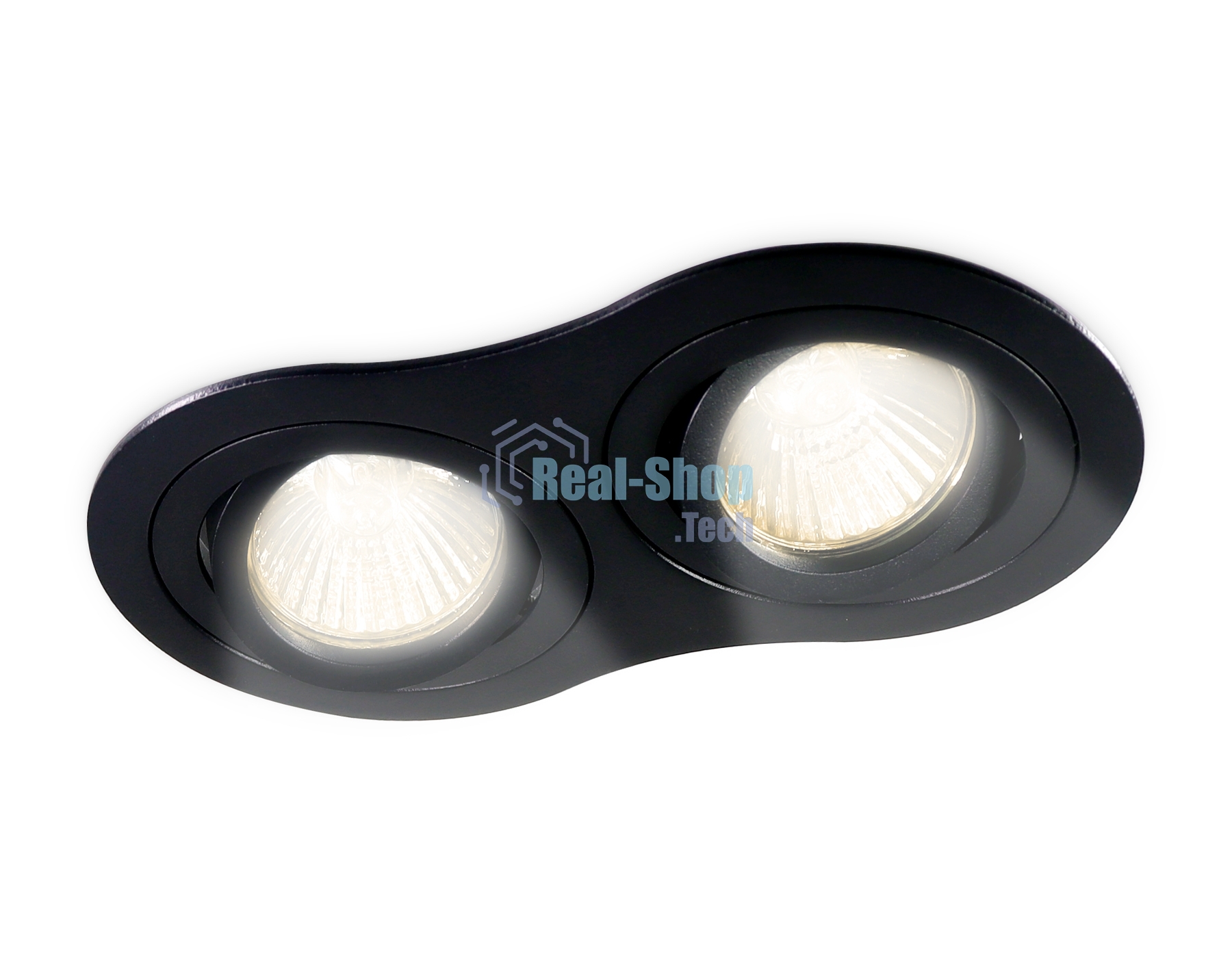 Встраиваемый поворотный точечный светильник Ambrella light TN102507/2 BK черный GU5.3 175*95*28