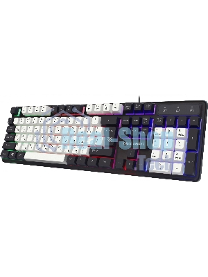 Клавиатура проводная Defender Dark Knight R GK-077, USB, черный/белый