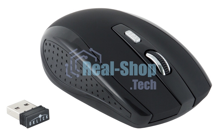 Мышь беспроводная Oklick 455MW черный, 1600 dpi, радиоканал, USB, кнопки - 6