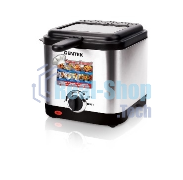 Фритюрница Centek CT-1430 900 Вт объем 1,5лЧаша - антипригарная, стальной корпус, окно