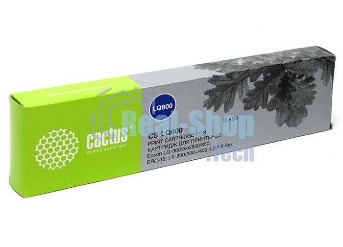 Картридж матричный Cactus CS-LQ800 черный (12.7 мм, 10 м, 2 500 000 знаков) для Epson LQ-300/5xx/800/850/ERC-19/LX-300/300+/400/MX 80