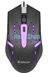 Мышь проводная Defender Hit MB-601 черный, 1200 dpi, USB, кнопки - 4