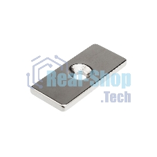 Неодимовый магнитный прямоугольник Rexant 35х15х3 мм с зенковкой 8х4 мм (упаковка 1 шт.)