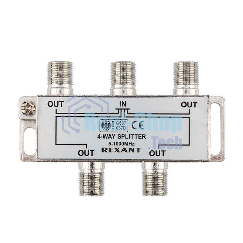 Делитель ТВ Rexant х 4 под F разъем 5-1000 МГц