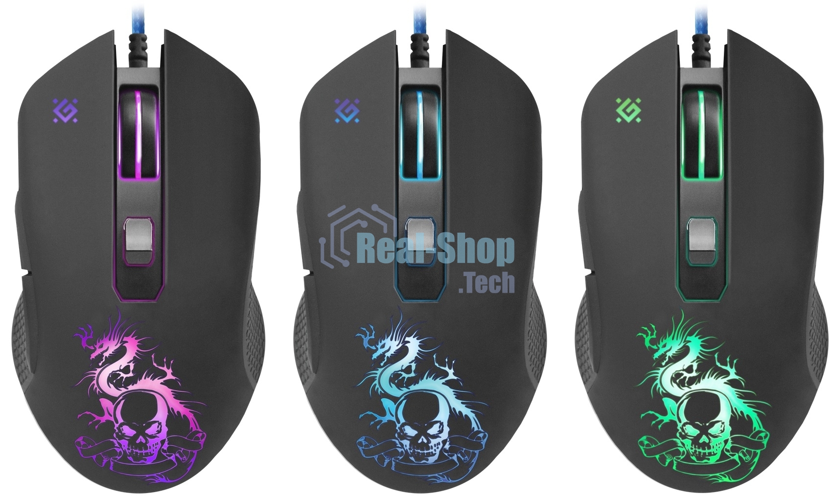 Мышь проводная Defender Sky Dragon GM-090L черный, 3200 dpi, USB, кнопки - 6