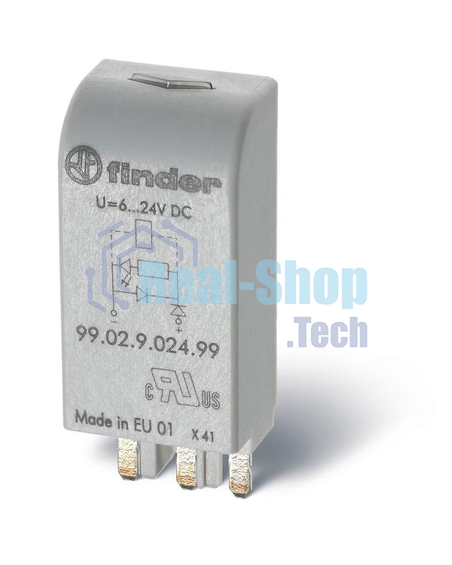 Модуль индикации и защиты LED + диод (+ A1) 6...24В DC зел. FINDER 9902902499
