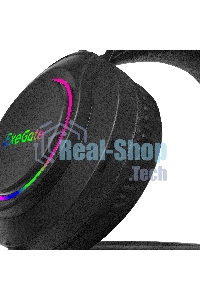 Гарнитура проводная игровая ExeGate EX289746RUS Cosmos HS-702GL (объемный звук 7.1, длина кабеля 2.5м, RGb подсветка, USB интерфейс)