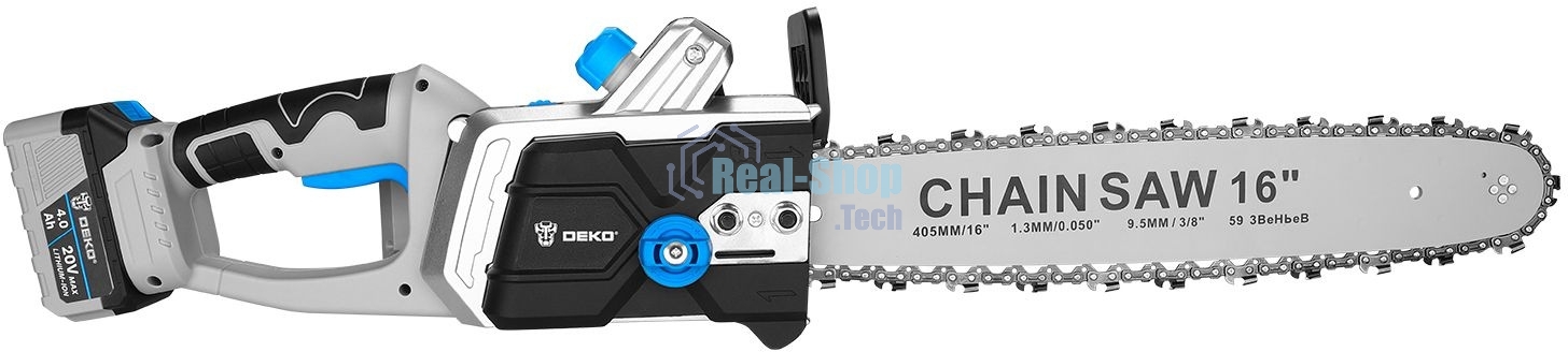 Пила цепная аккумуляторная в кейсе DEKO DKCHS 40 PRO [063-4357] 2х20В, 2x4.0А·ч, 2 з/у