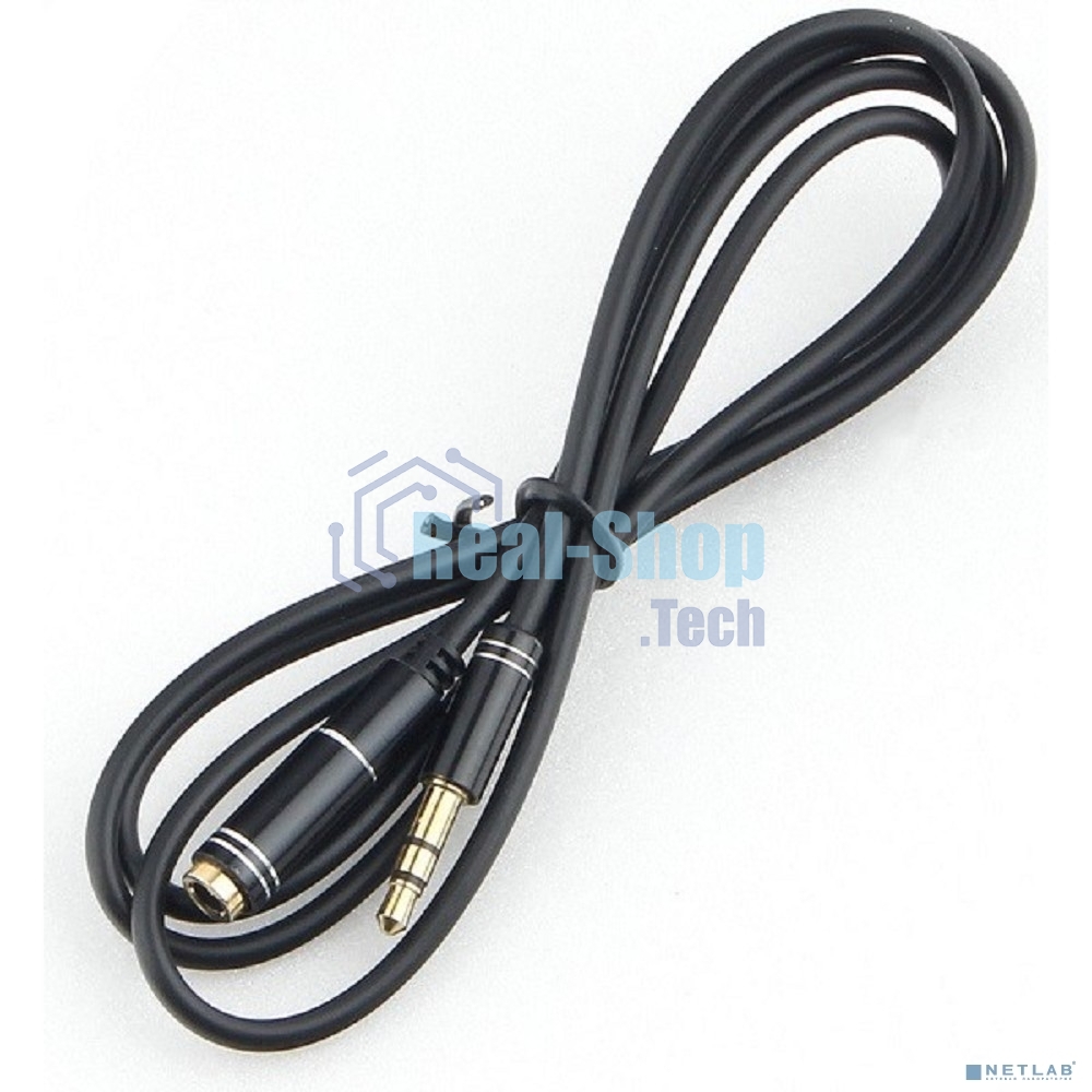 Кабель аудио удлинительный Cablexpert CCAB-02-35MF-1MB. 3.5 Jack (M)/3.5 Jack (F), черный, 1м, блистер
