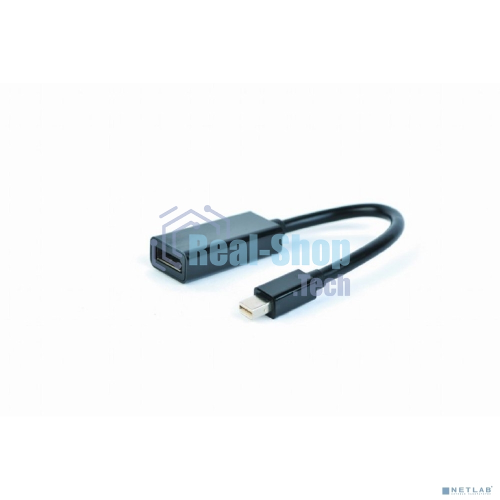 Переходник miniDisplayPort - DisplayPort, Cablexpert A-mDPM-DPF-001, 20M/20F, 16см, черный, пакет