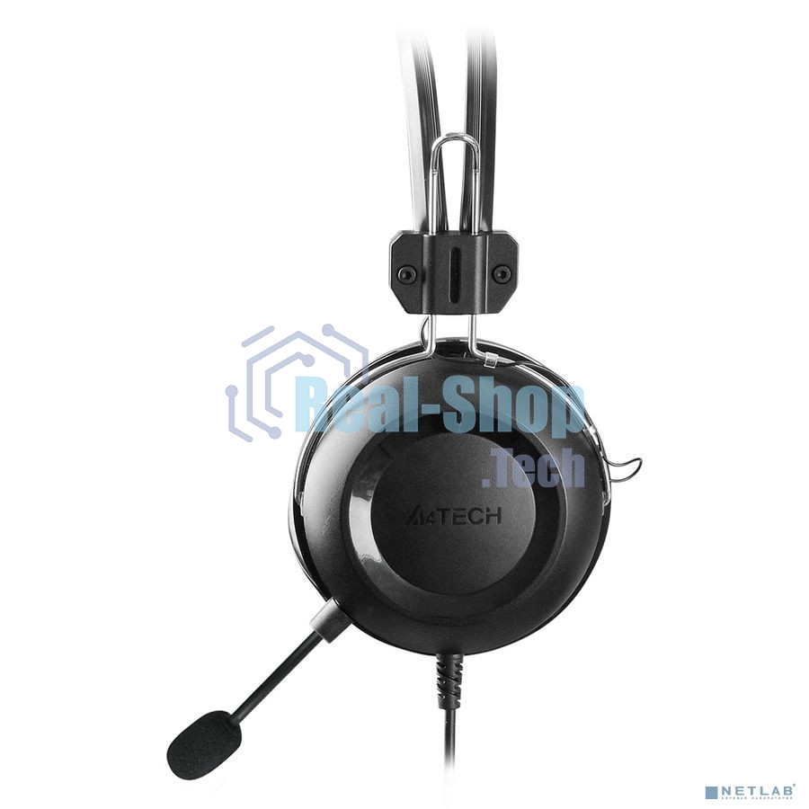 Гарнитура проводная с микрофоном A4Tech HU-35 черный 2м накладные USB оголовье