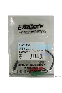 Кабель аудио Exegate EX284944RUS EX-CCA-417-0.2 (3.5мм Jack M 4pin/3.5мм Jack F Stereo+ 3.5мм Jack F микрофон, 0,2м)