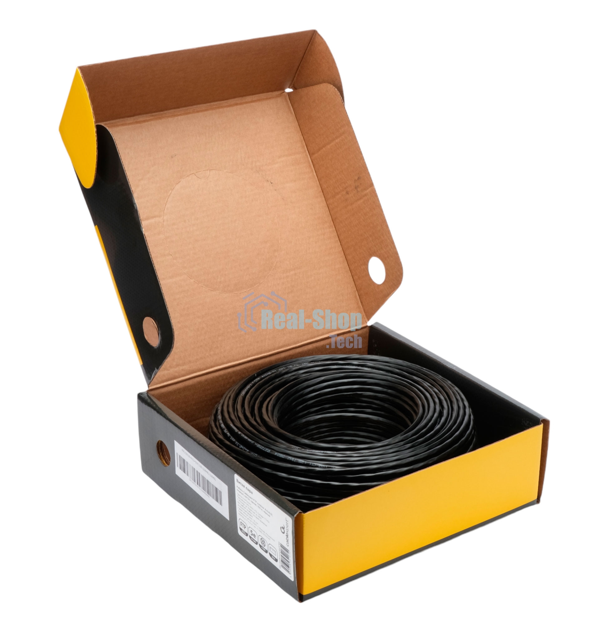 Кабель Cablexpert FPC-5051E-4-CU-OUT/100, FTP outdoor 4x2x0.51, медный, кат.5e, однож., 100м, box, черный