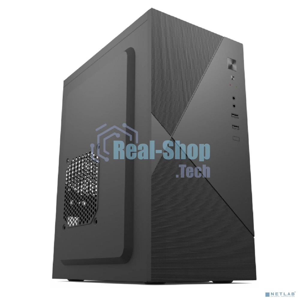 Компьютерный корпус с блоком питания 450Вт. Case Forza mATX, 450W, 2xUSB 2.0, Black, w/o FAN, 8 см fan PSU, power cord